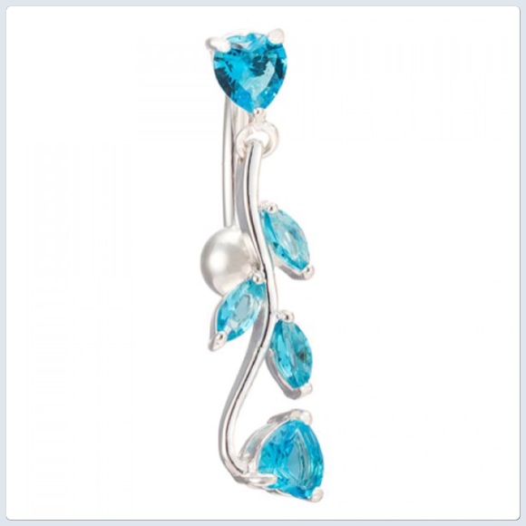 Boutique Jewelry - NWT Chic Blue Rhinestones Belly Ring